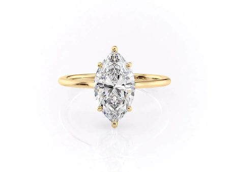 The Maia Set With A 1 Carat Marquise Lab Diamond For Sale