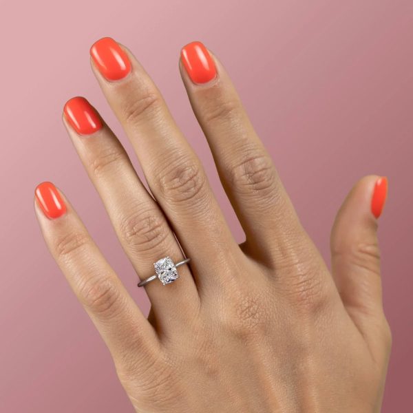 The Maia Set With A 1.5 Carat Elongated Cushion Lab Diamond Sale