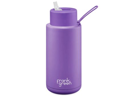 Frank Green Ceramic Reusable Bottle With Straw Lid 1000ml 34oz - Cosmic Purple on Sale