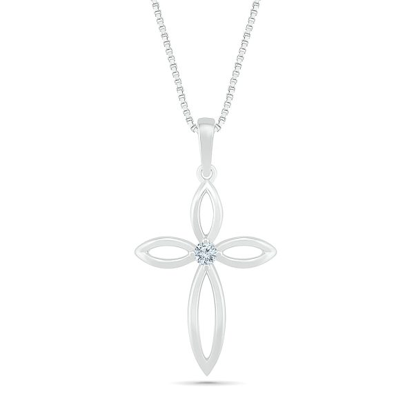 .05ctw Diamond Cross Pendant For Sale