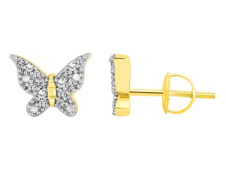 .12ctw Diamond Butterfly Stud Earrings For Sale