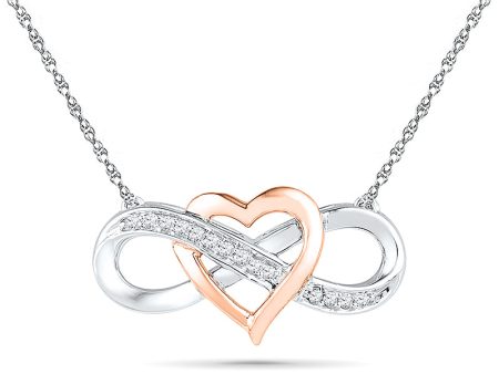 .08ctw Diamond Infinity Heart Necklace Fashion