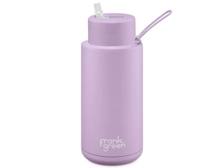 Frank Green Ceramic Reusable Bottle With Straw Lid 1000ml 34oz - Lilac Haze on Sale