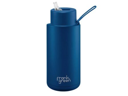 Frank Green Ceramic Reusable Bottle With Straw Lid 1000ml 34oz - Deep Ocean Online now