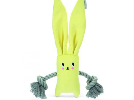 Beeztees Puppy Plush Yellow Rabbit & Rope Online Hot Sale