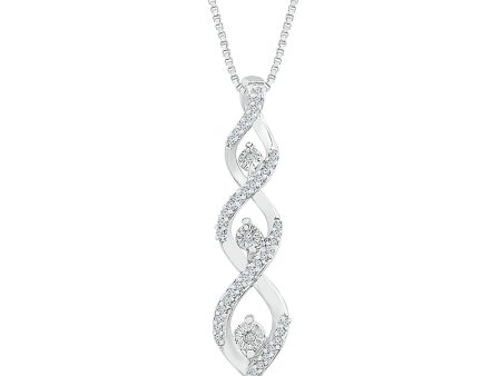 .13ctw Diamond Twist Drop Pendant Discount