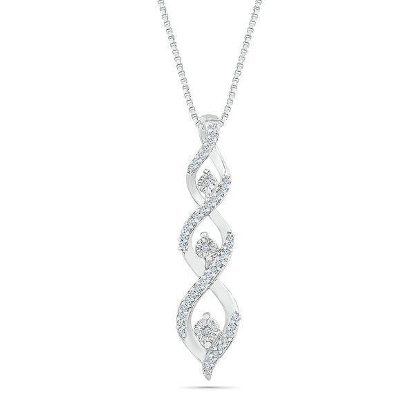 .13ctw Diamond Twist Drop Pendant Discount