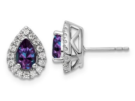 Alexandrite Diamond Halo Earrings Hot on Sale