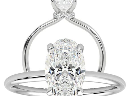 1.15ctw Certified Lab Grown Diamond Ribbon Halo Engagement Ring For Sale