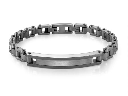 Italgem Men s 8.5  IP Steel ID Bracelet Online