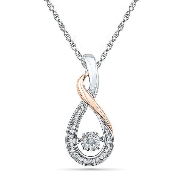 .01ct Dancing Diamond Heartbeat Pendant Fashion