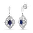 Diamond Sapphire Antique Style Earrings Online Sale