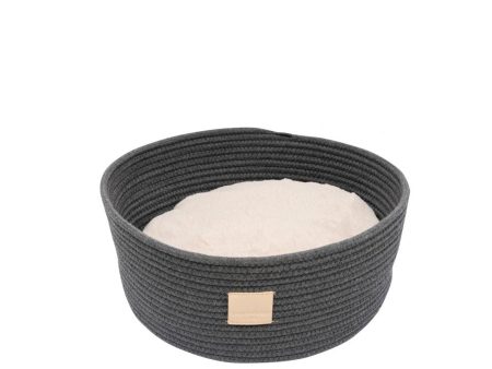 Fuzzyard Life Rope Basket Cushion Bed - Slate Grey Sale