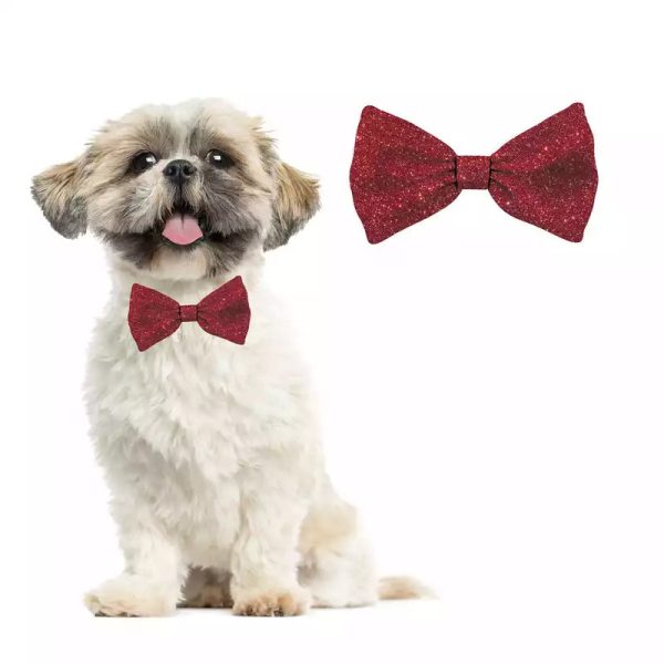 Bow Tie Xmas Glitter Red Dog S,M,L,XL Sale