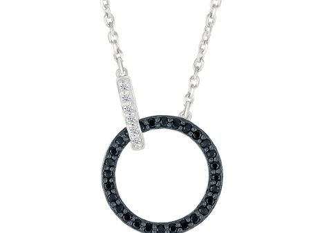 .17ctw Black Diamond Circle Necklace Online Sale