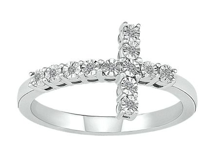 .15ctw Diamond Cross Ring on Sale