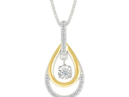 .13ctw Diamond Pear Shape Heartbeat Pendant For Sale