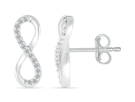 .06ctw Diamond Infinity Stud Earrings Cheap