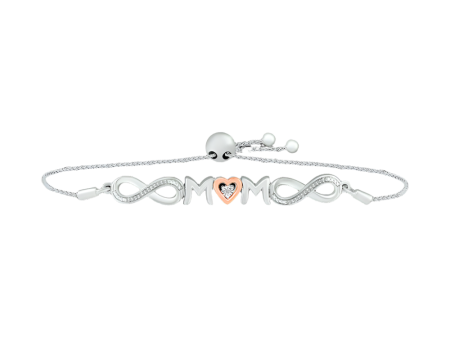 .05ctw Diamond  Mom  Infinity Bolo Bracelet Discount