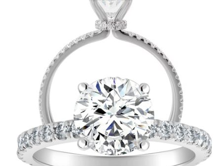 1-1 2ctw Certified Lab Grown Diamond Ribbon Halo Engagement Ring Sale