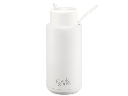 Frank Green Ceramic Reusable Bottle With Straw Lid 1000ml 34oz - Cloud For Discount