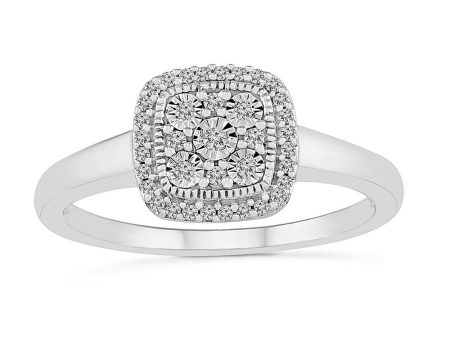 .12ctw Diamond Square Cluster Ring Online now