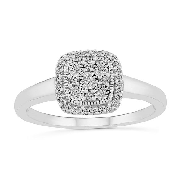 .12ctw Diamond Square Cluster Ring Online now