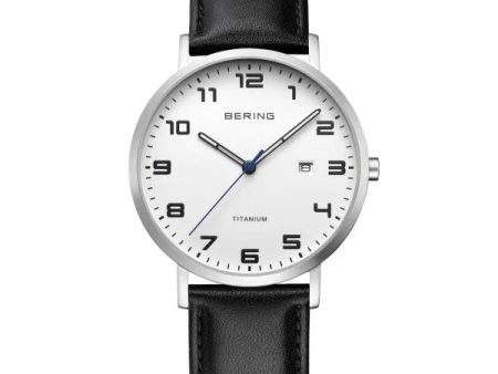 Bering Men s Titanium White Dial Watch Sale