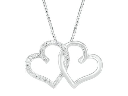 .03ctw Diamond Interlocking Hearts Pendant For Cheap