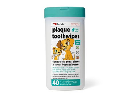 Petkin Plaque Toothwipes - 40 Pack Supply