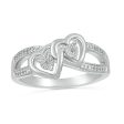 .05ctw Diamond Double Heart Ring For Discount