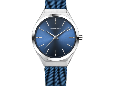 Bering Women s  Ultra Slim Blue Dial Watch Online now