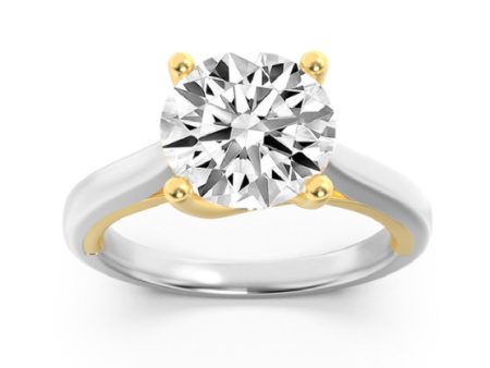 2ct Certified Lab Grown Diamond Two Tone Solitaire Engagement Ring on Sale