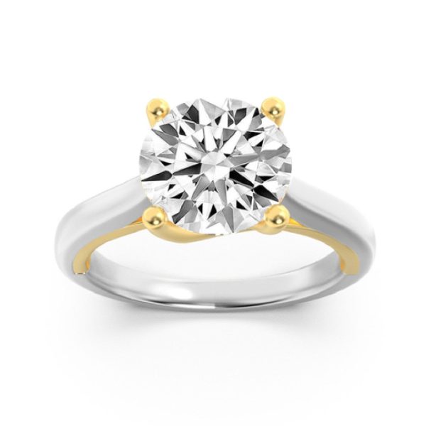 2ct Certified Lab Grown Diamond Two Tone Solitaire Engagement Ring on Sale