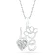 .01ctw Diamond Love Paw Heart Pendant on Sale