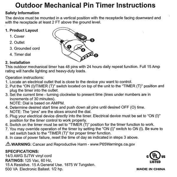 Timers: Outdoor Mechanical Online now