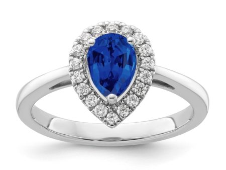 Sapphire Diamond Halo Ring For Sale