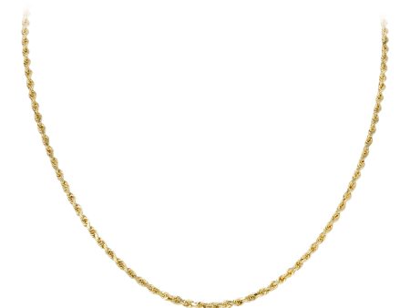 20  2mm Diamond Cut Rope Chain Necklace Discount