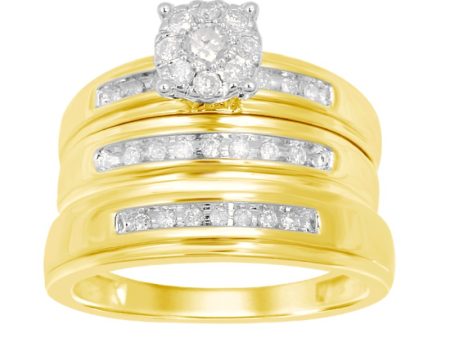 .43ctw Diamond Bridal Set with Matching Men s Diamond Band Online now