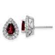 Ruby Diamond Halo Earrings Sale