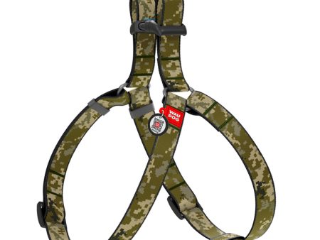 WAUDOG NYLON DOG HARNESS WITH QR PET TAG,  MILITARY  DESIGN, PLASTIC FASTEX on Sale