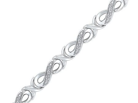 .05ctw Diamond XO Infinity Bracelet Cheap