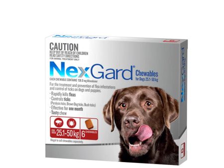 NexGard Ticks & Fleas  -  Dogs 25-50kg  -  3 & 6 pack Online Sale