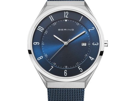 Bering Men s Ultra Slim Blue Mesh Watch Supply