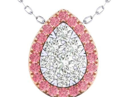 1 2ctw Pink & White Lab Grown Diamond Pendant Online Hot Sale