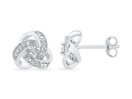 .05ctw Diamond Love Knot Stud Earrings Fashion