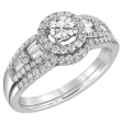 1ctw Diamond Halo Bridal Set For Cheap