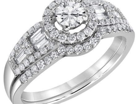 1ctw Diamond Halo Bridal Set For Cheap