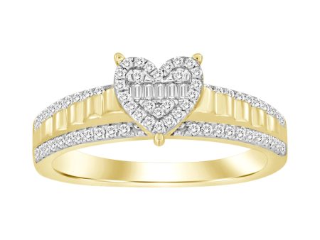 1 4ctw Diamond Heart Cluster Engagement Ring For Sale