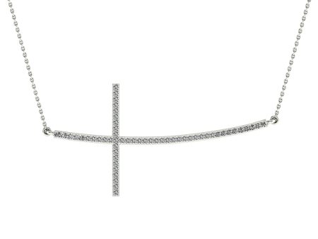 .15ctw Sideways Diamond Cross Necklace Supply